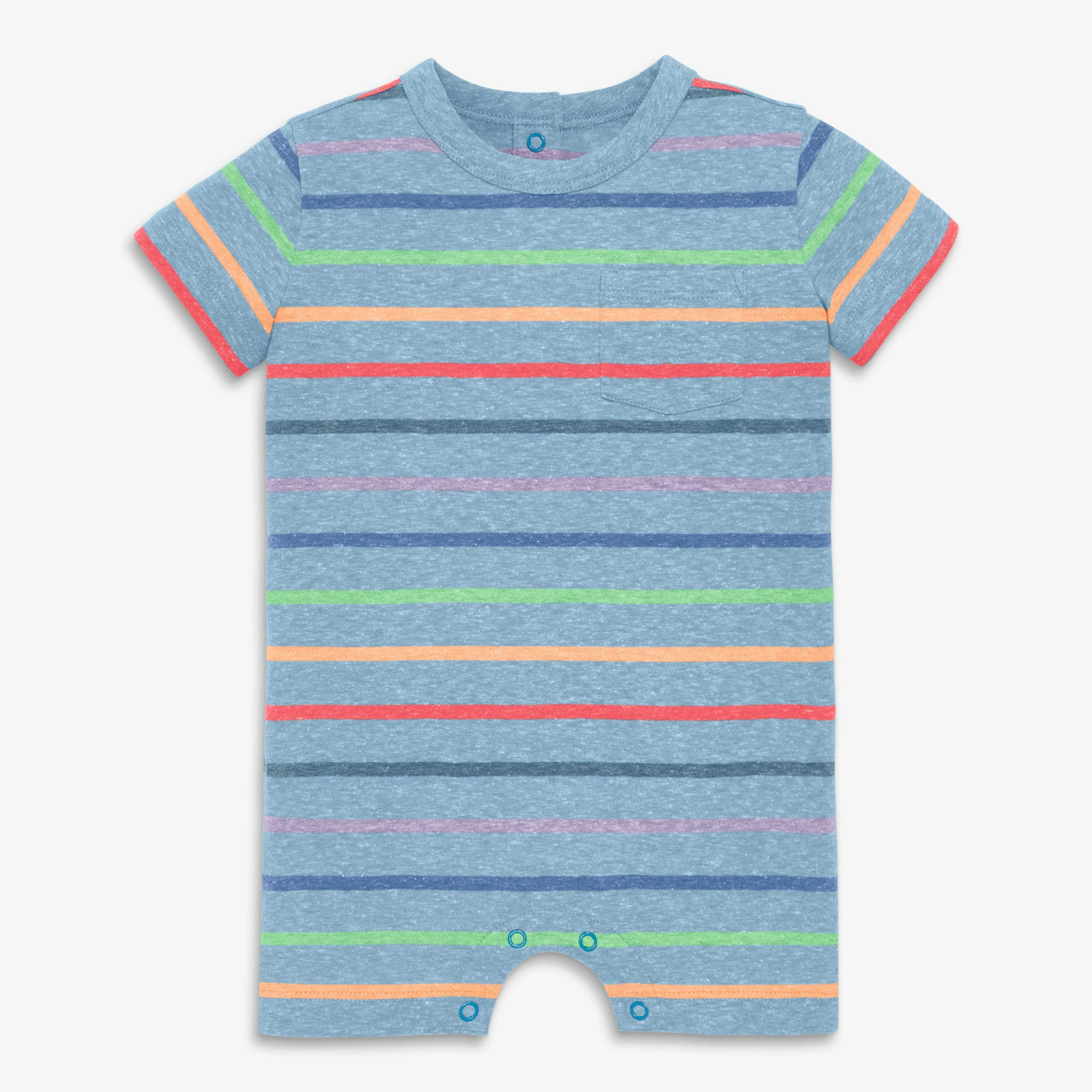 Baby heathered rainbow stripe pocket shortie