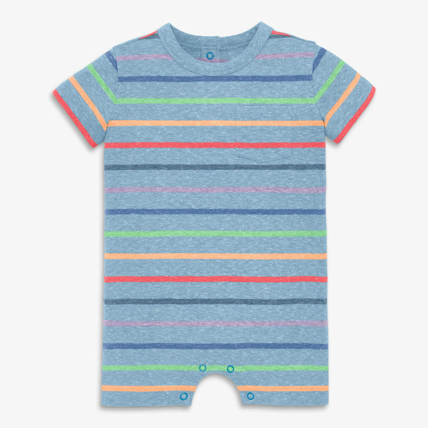 Baby heathered rainbow stripe pocket shortie