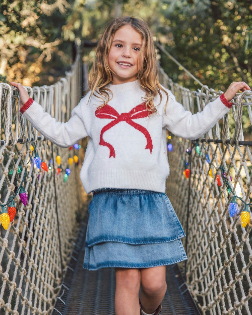 Camille Bow Sweater - Ivory