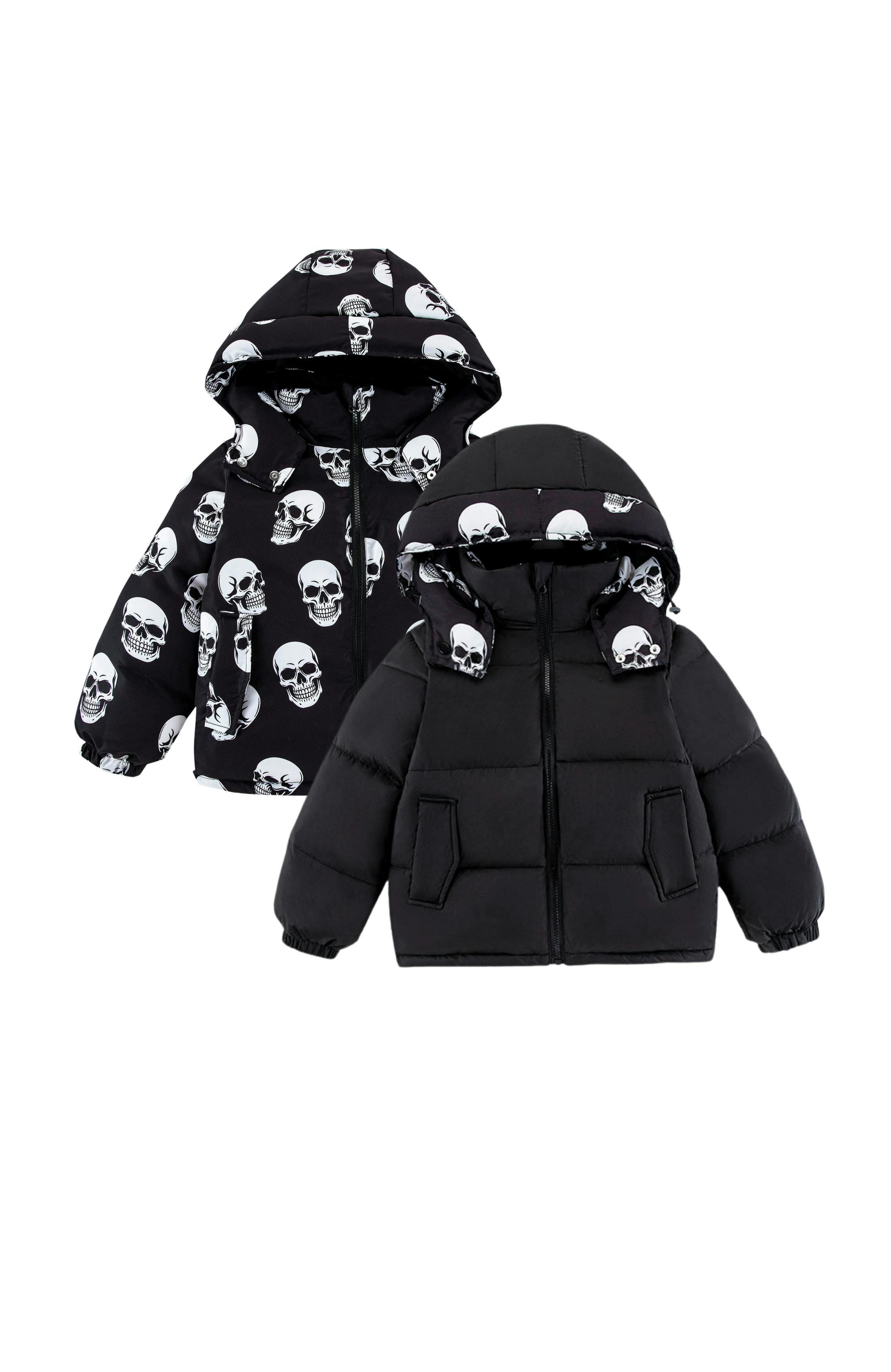 Charlie Heavy Weight Down Puffer Coat, Skulls
