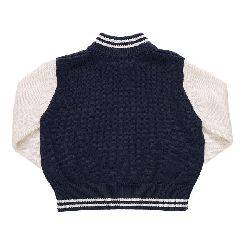 Boys Varsity Zip Sweater - Navy