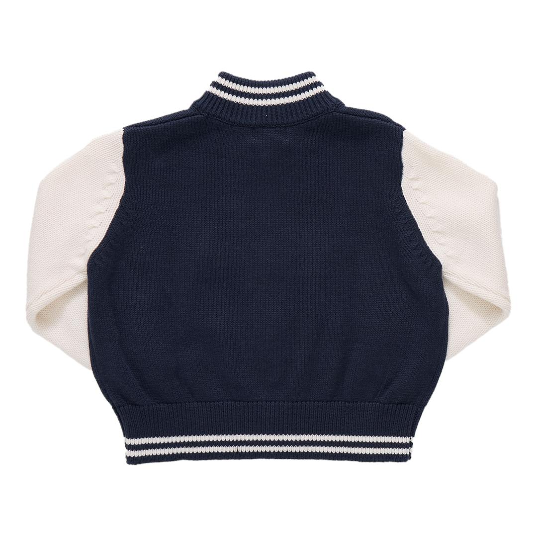 Boys Varsity Zip Sweater - Navy