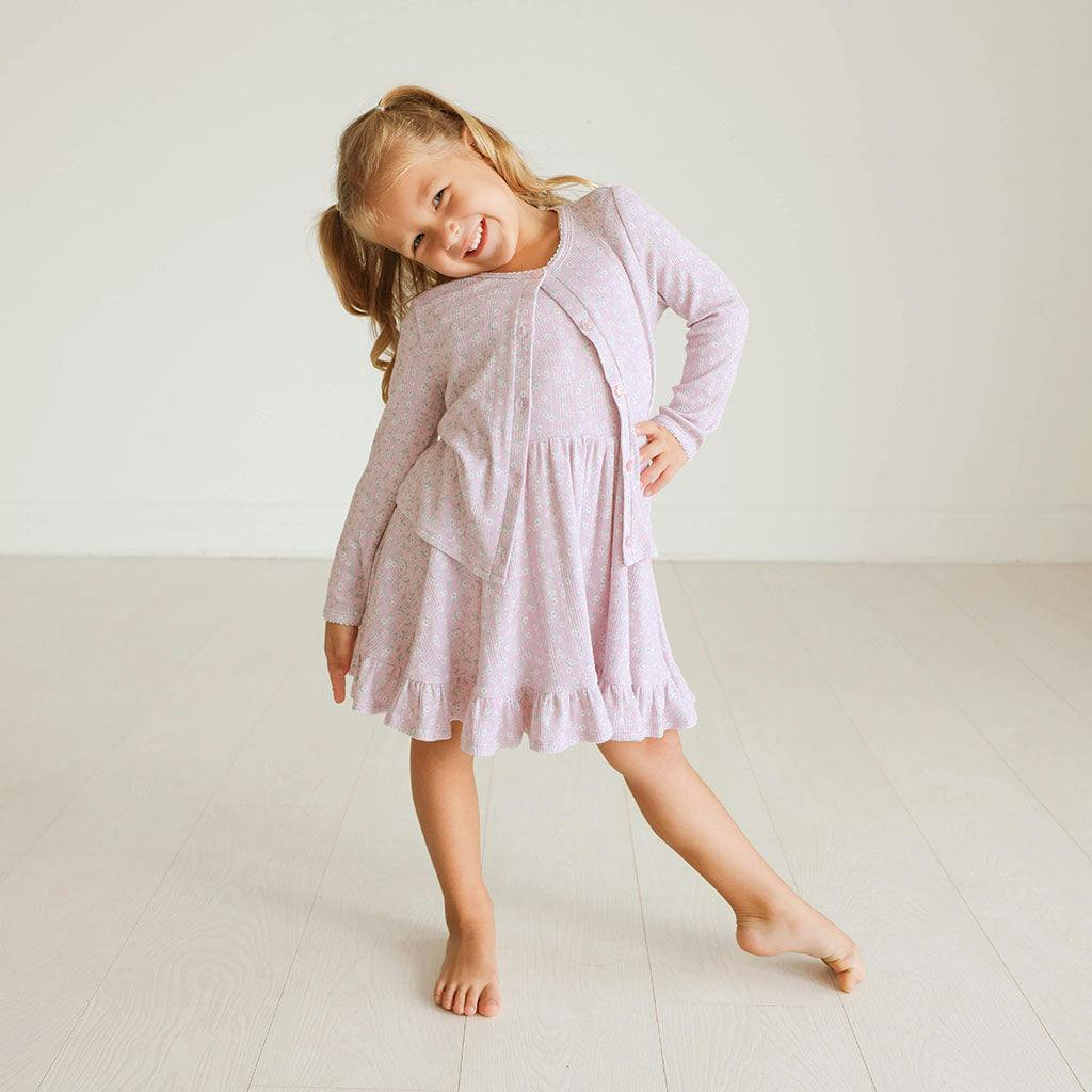 Andina Rose Pointelle Ruffled Twirl Dress