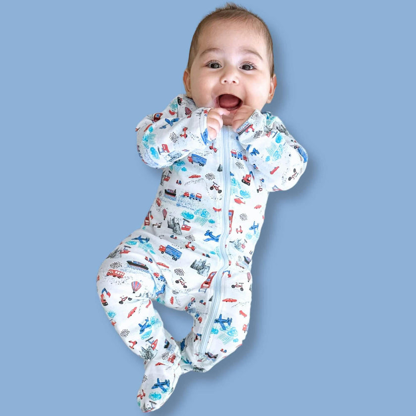 Organic Zippered Footed Onesie