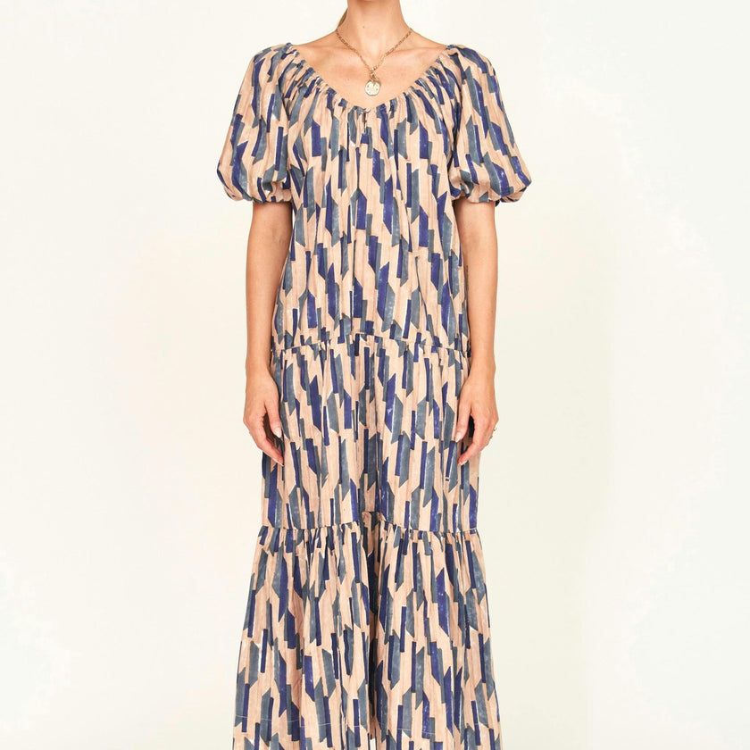 Capri Dress in Cerulean Rainfall