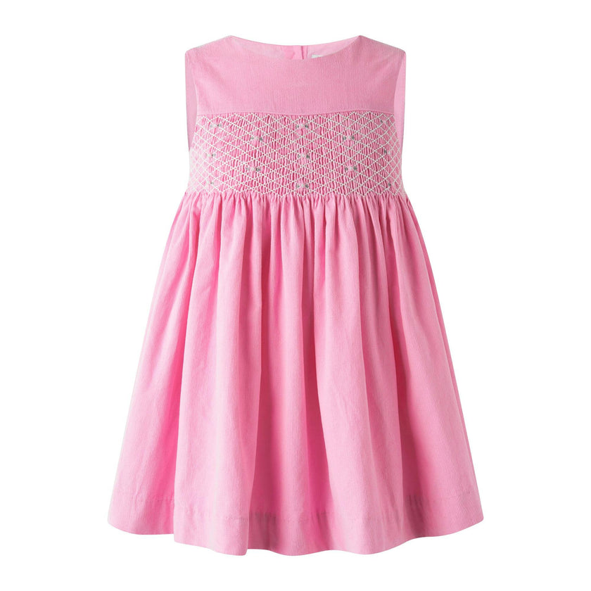 Rose Smocked Babycord Pinafore & Blouse Set