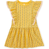 Crochet Trim Ruffle Dress, Yellow