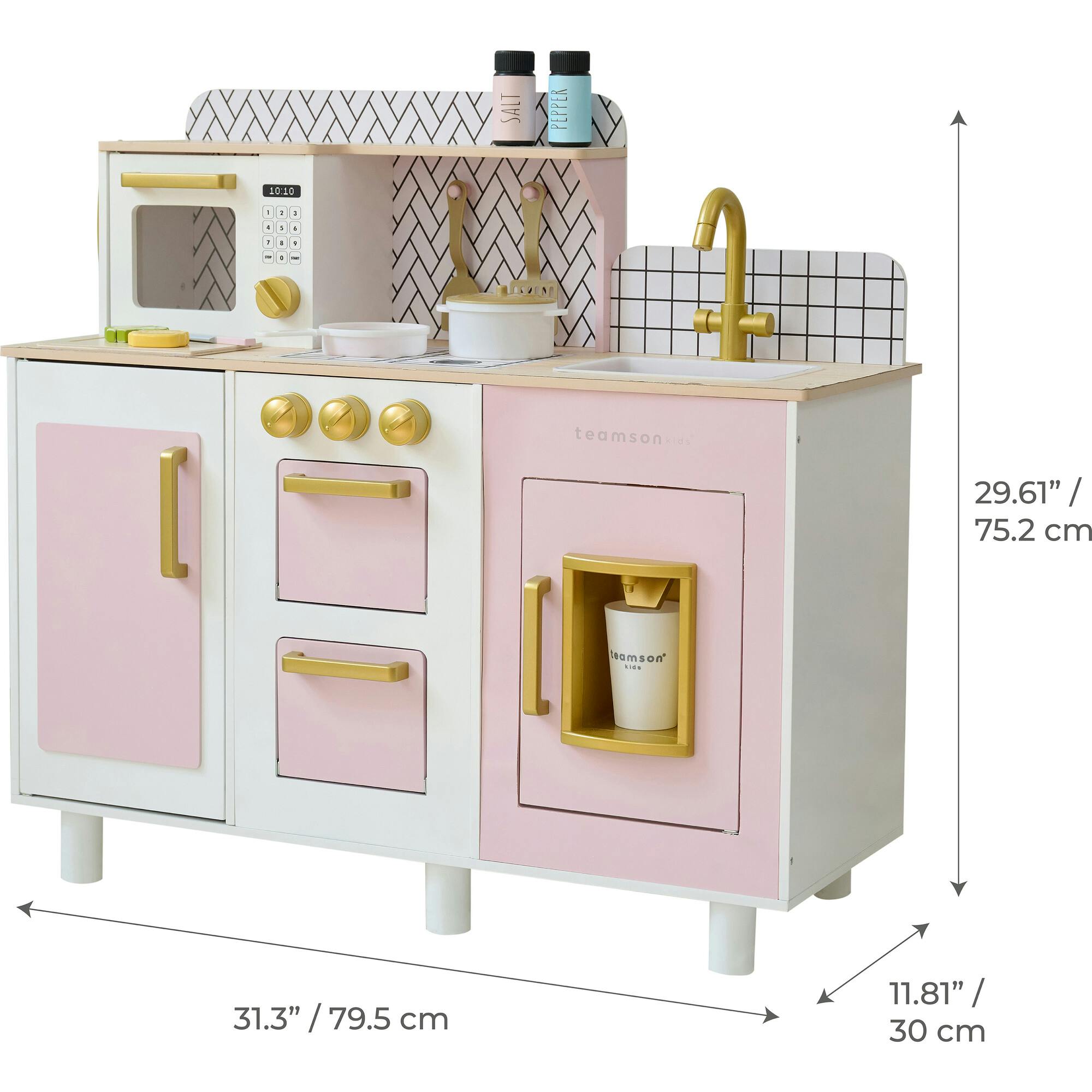 Teamson Kids Little Chef Hampton Wooden Play Kitchen With 17 Accessories