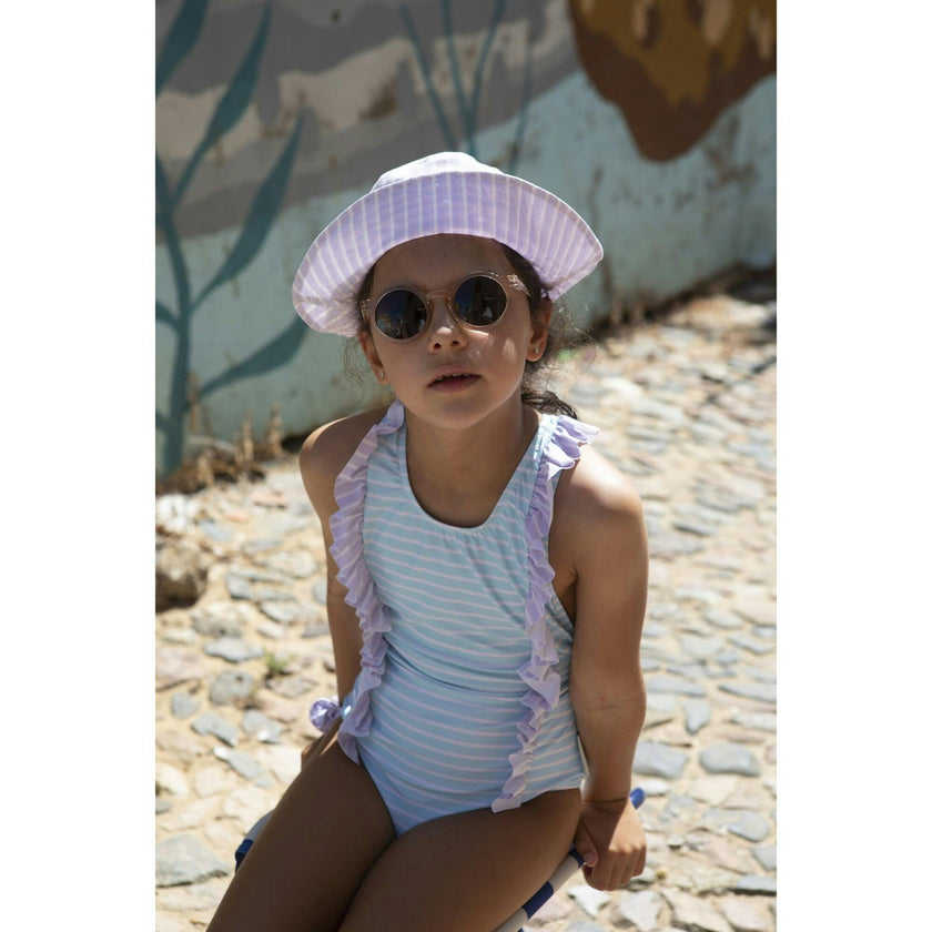Lavander stripes bucket hat