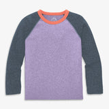 Kids heathered long sleeve baseball tee