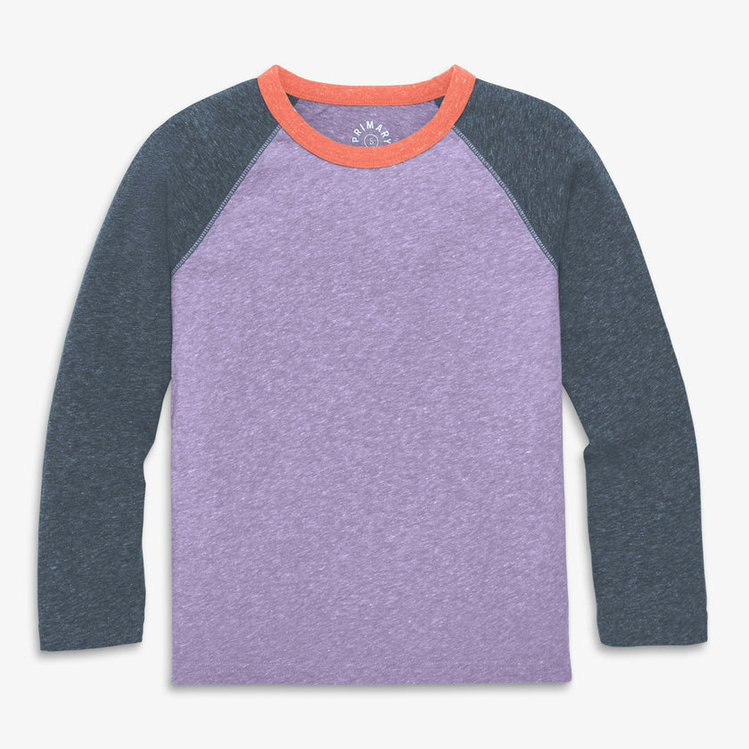 Kids heathered long sleeve baseball tee