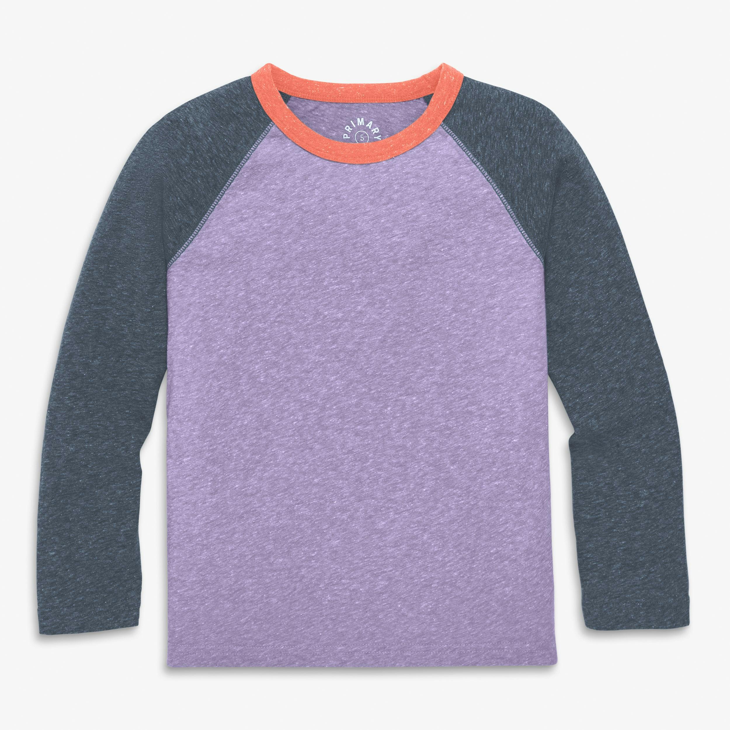 Kids heathered long sleeve baseball tee