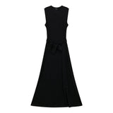 A Line Crew Neck Maxi Jumper Dress