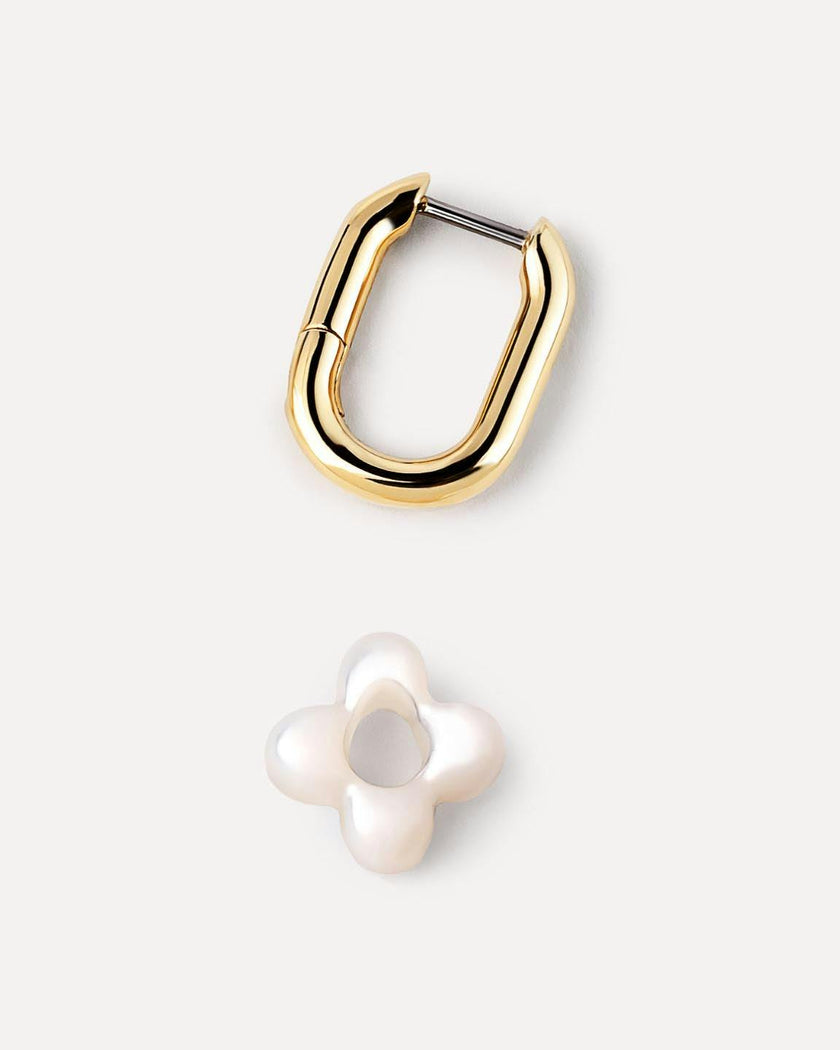 Flower Earrings - Cassia Hoops Mother of Pearl