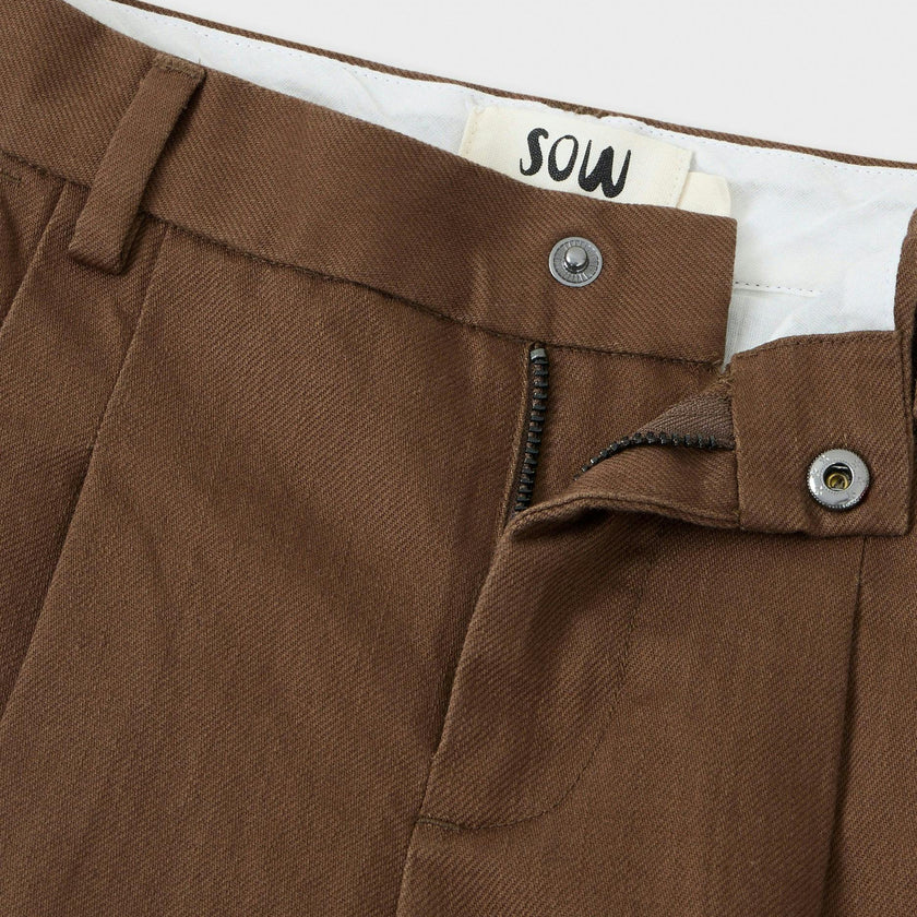 Organic Cotton Wide Leg Double Pleated Pant