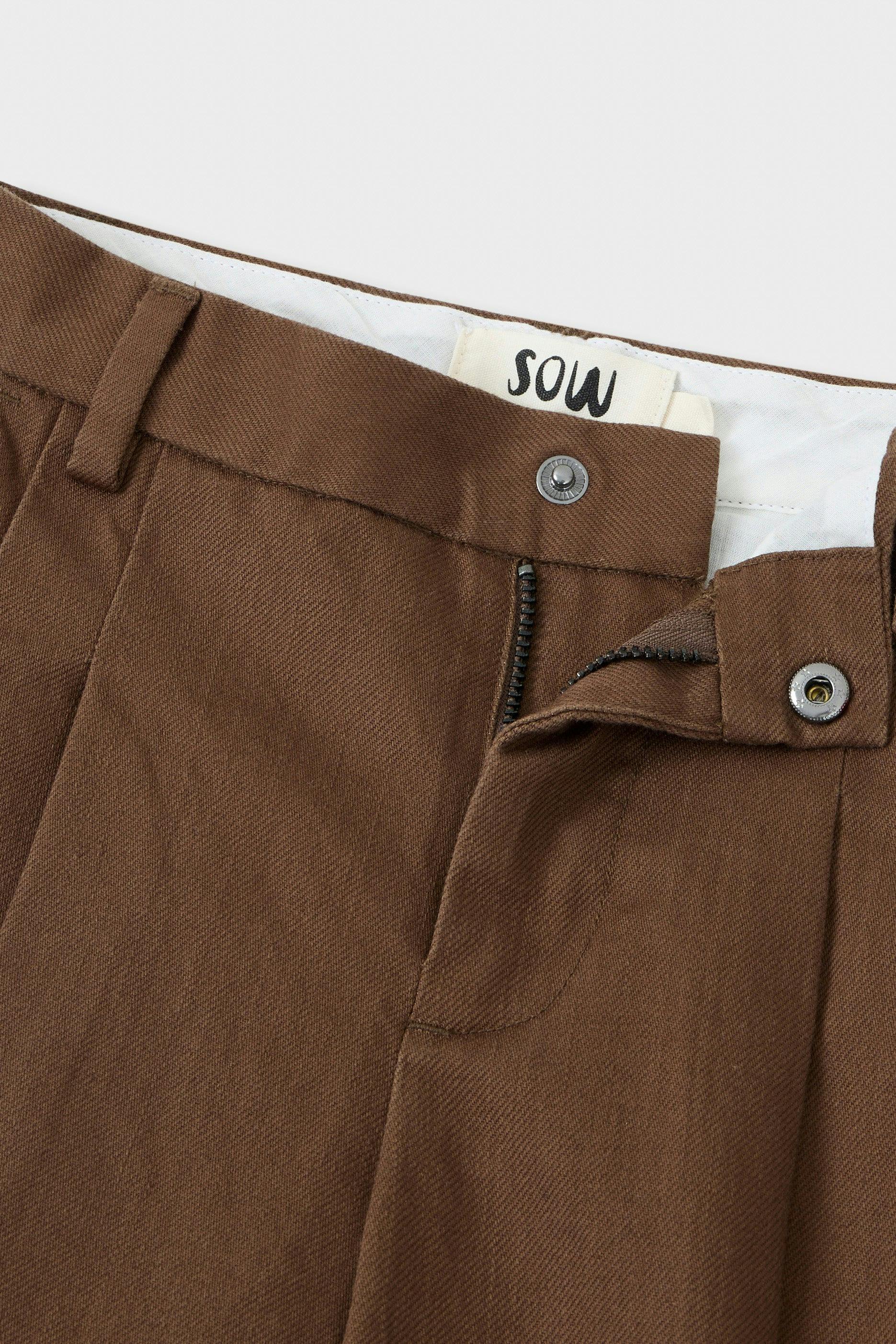 Organic Cotton Wide Leg Double Pleated Pant
