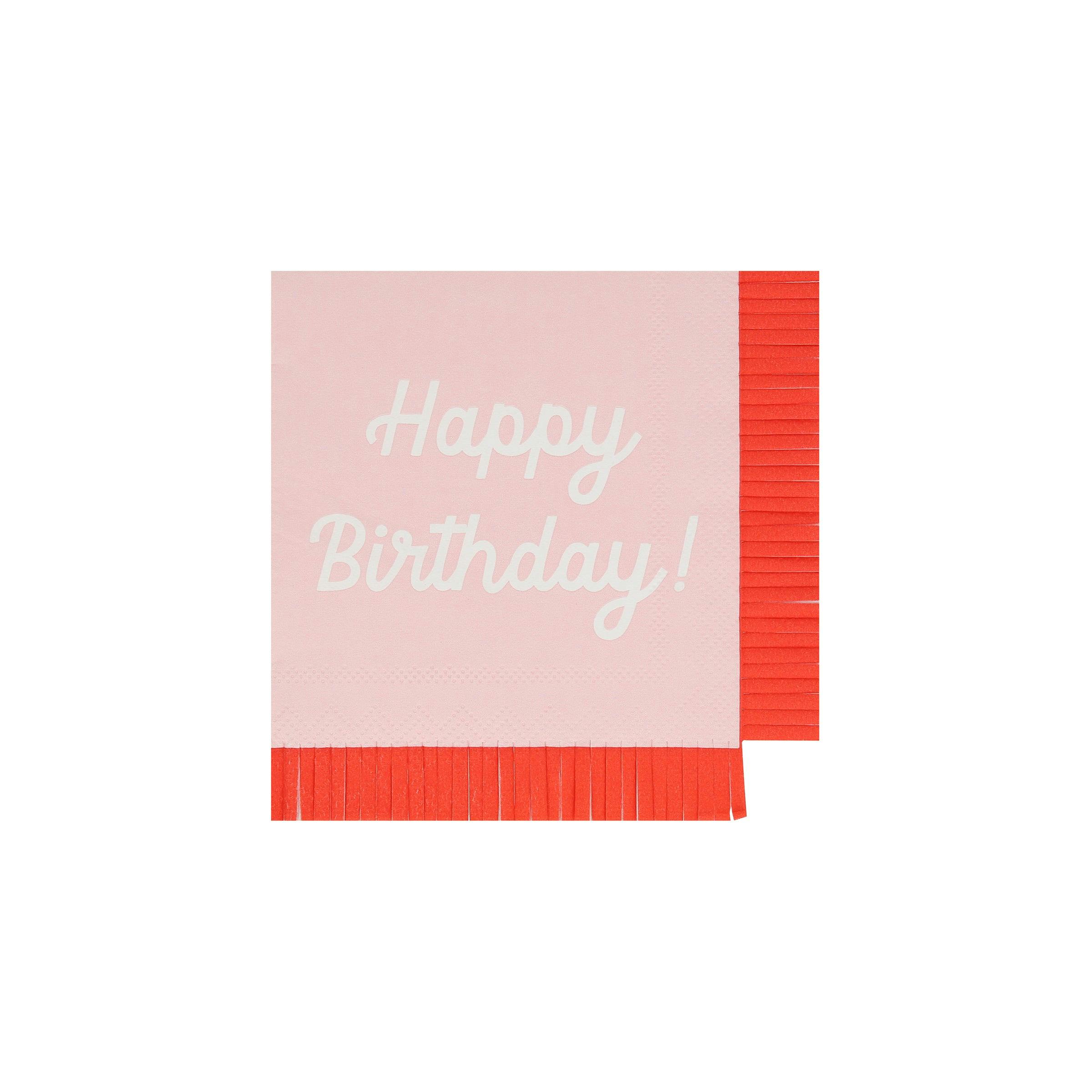 Mixed Happy Birthday Small Napkins