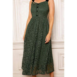 Penny Tank Midi Dress in Green Lace