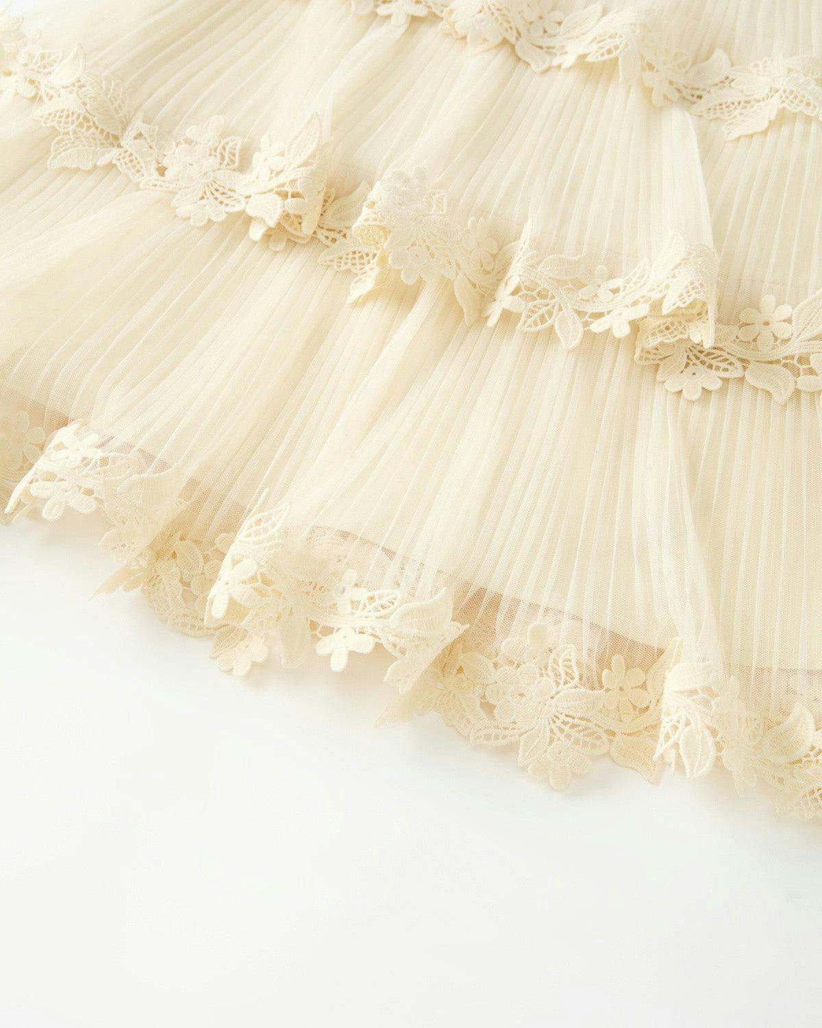 Peggy Lace Midi Dress, Crème