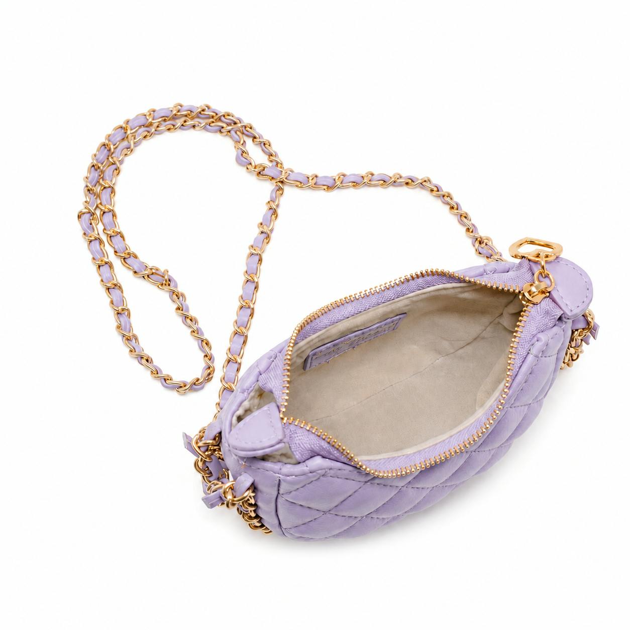 Tiny Quilted Chain Wrapped Hobo Bag
