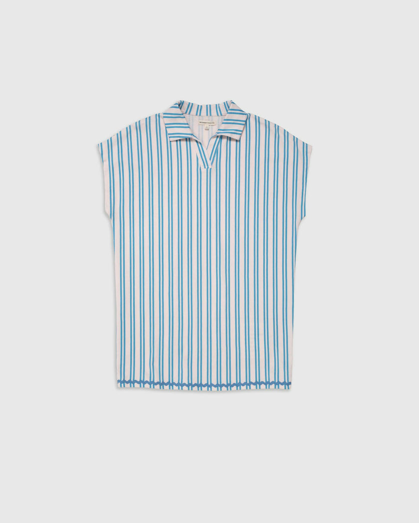 Organic Tunic Dress in Pink Cloud Stripe