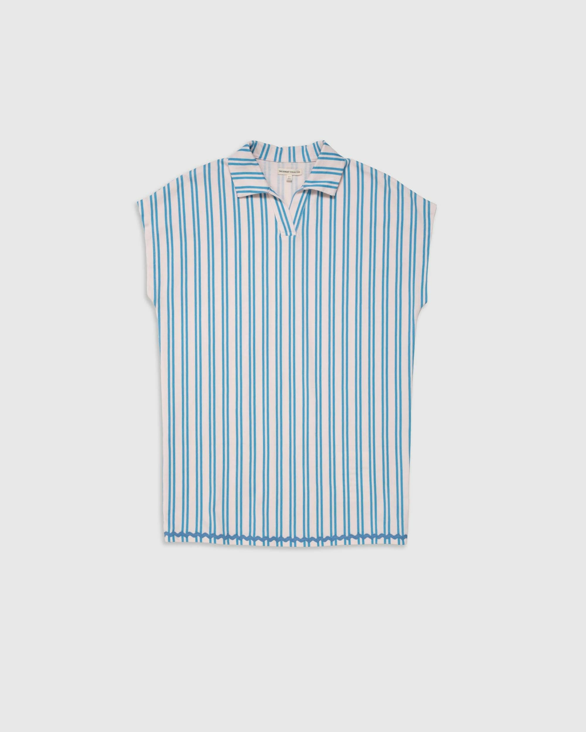 Organic Tunic Dress in Pink Cloud Stripe