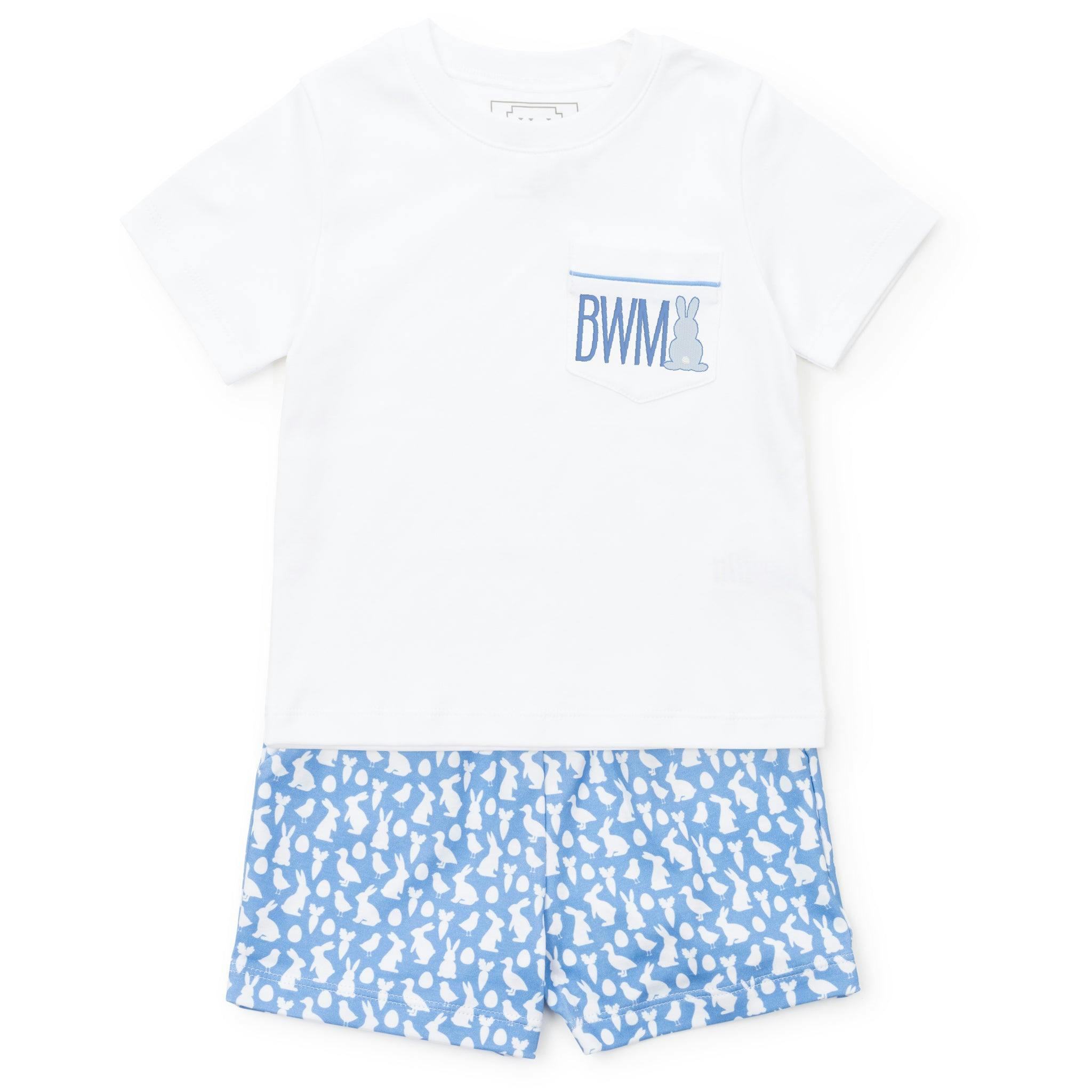 Walker Boys' Short Set - Easter Time Blue