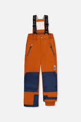 Two Piece Play Snowsuit Blue Bear Print With Rust Pants