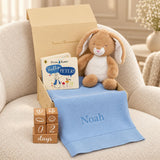 Personalized New Baby Bunny Blanket Gift set