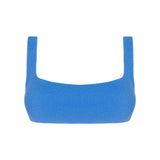 women's deep sea blue terry square neck bikini top