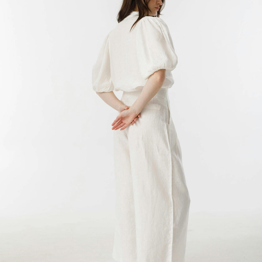 Culotte Linen Pants - Off White