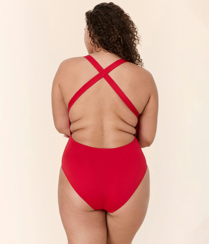 The Tulum One Piece - Eco Nylon - Cherry Red - Classic
