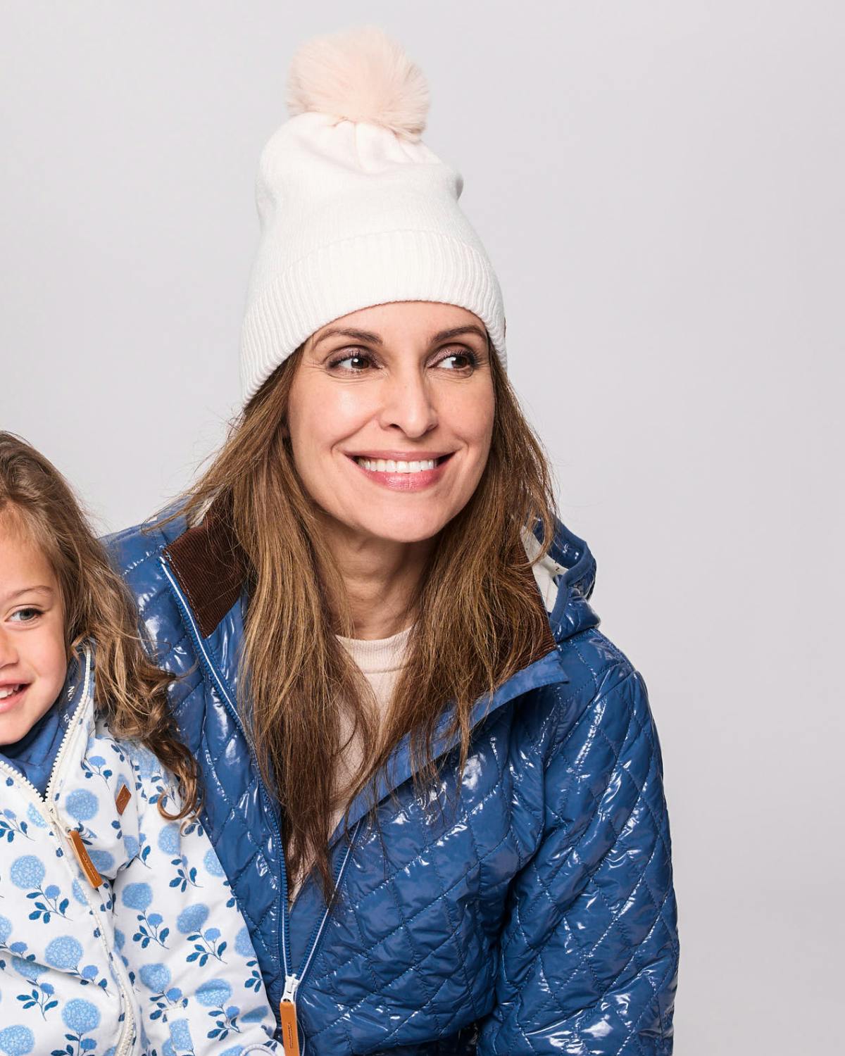 Kids Knit Winter Hat with Faux Fur Pom