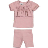 Chest Ruffle 2-Piece Top & Short Set