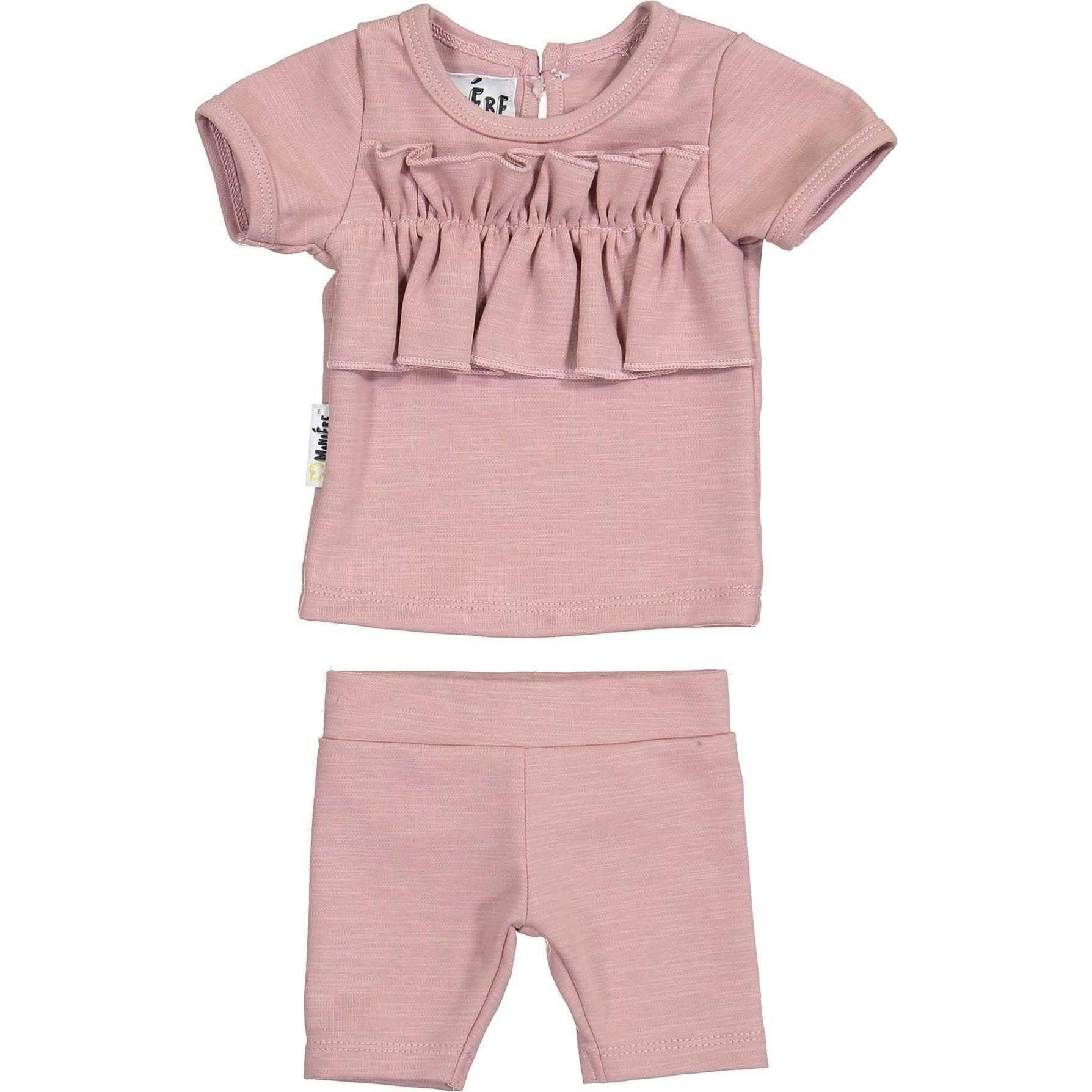 Chest Ruffle 2-Piece Top & Short Set