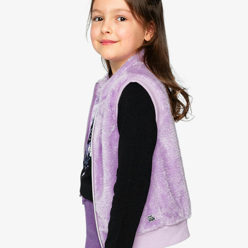 Faux Fur Sleeveless Vest Violet