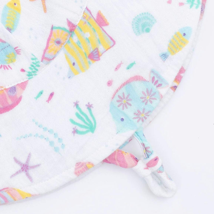Sunny Coral Reef Fish - Wide Brim Sun Hat