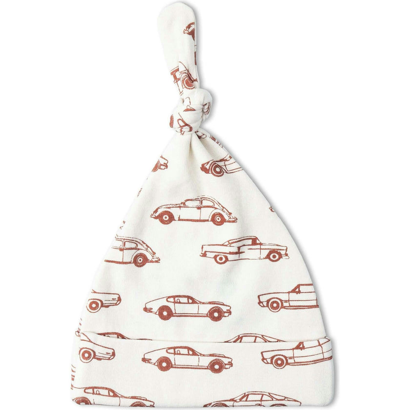 Organic Swaddle Blanket & Hat Set - Cars