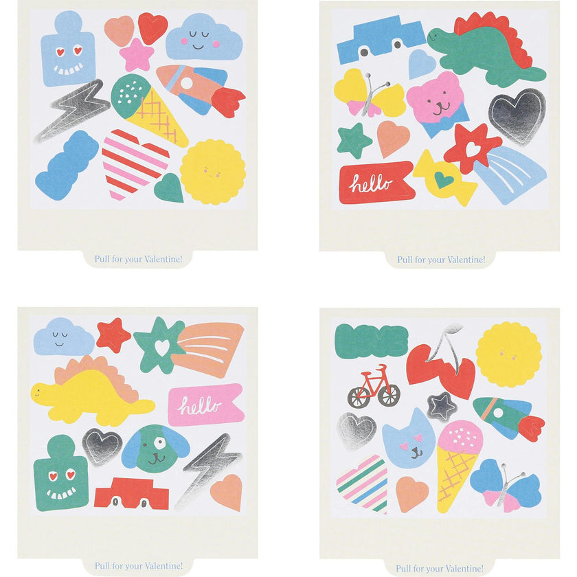 Instant Camera Kids Valentine'S Cards & Stickers Set