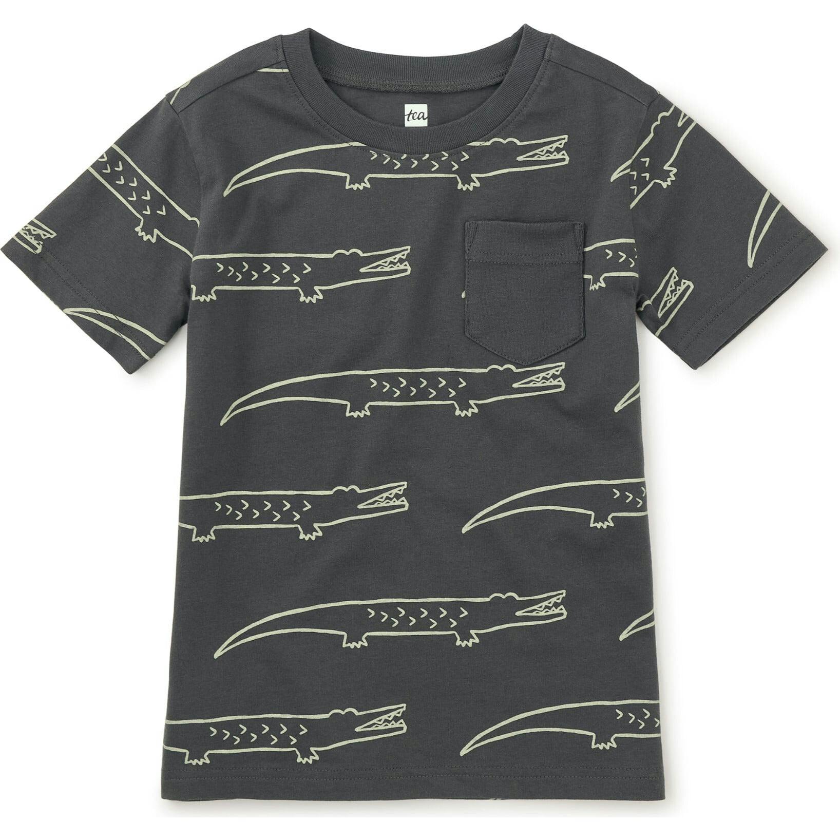 Printed Pocket Tee, Grey