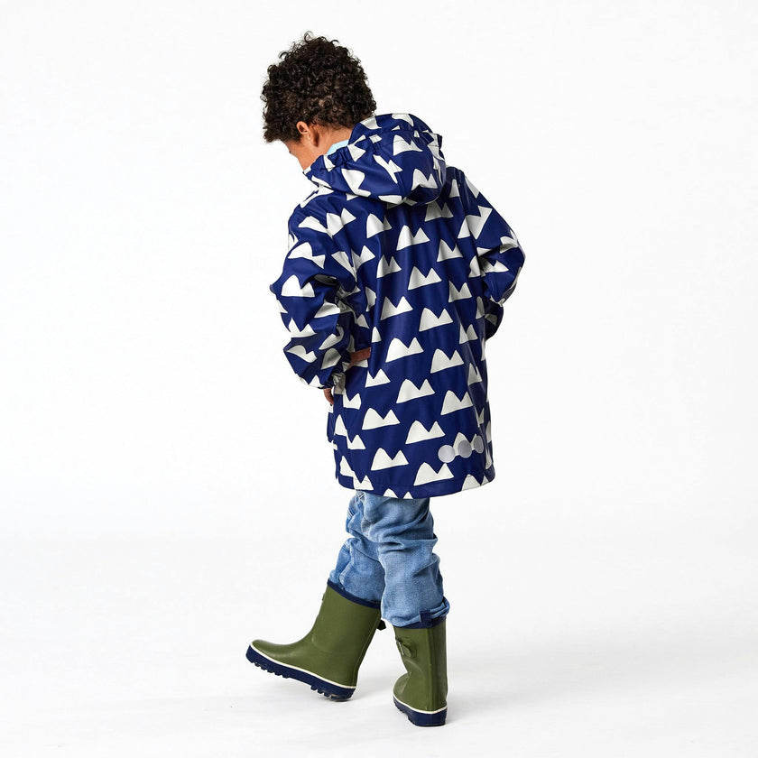 Navy Peak to Peak Recyclced Waterproof Raincoat