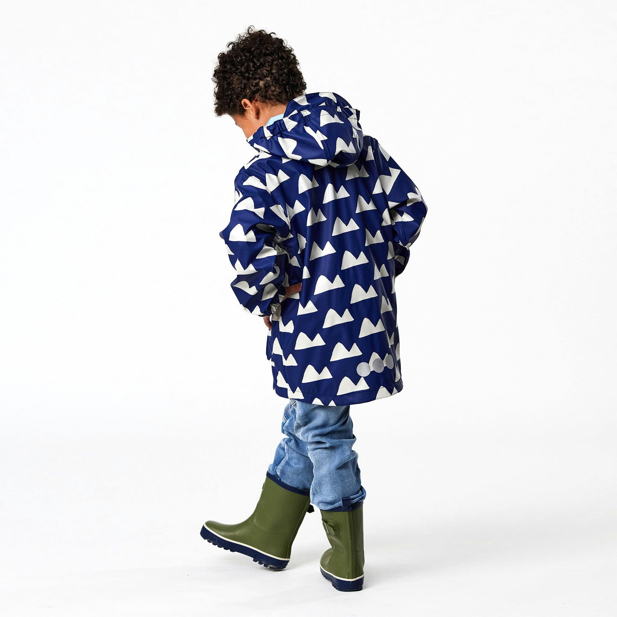 Navy Peak to Peak Recyclced Waterproof Raincoat