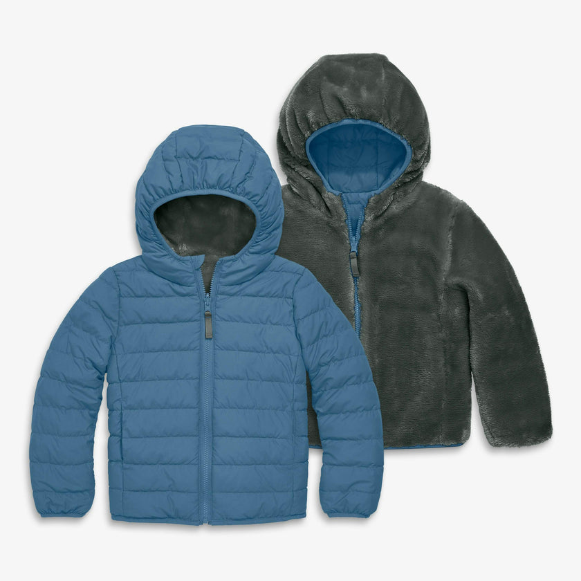 Kids reversible fleece puffer jacket