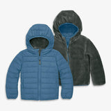 Kids reversible fleece puffer jacket