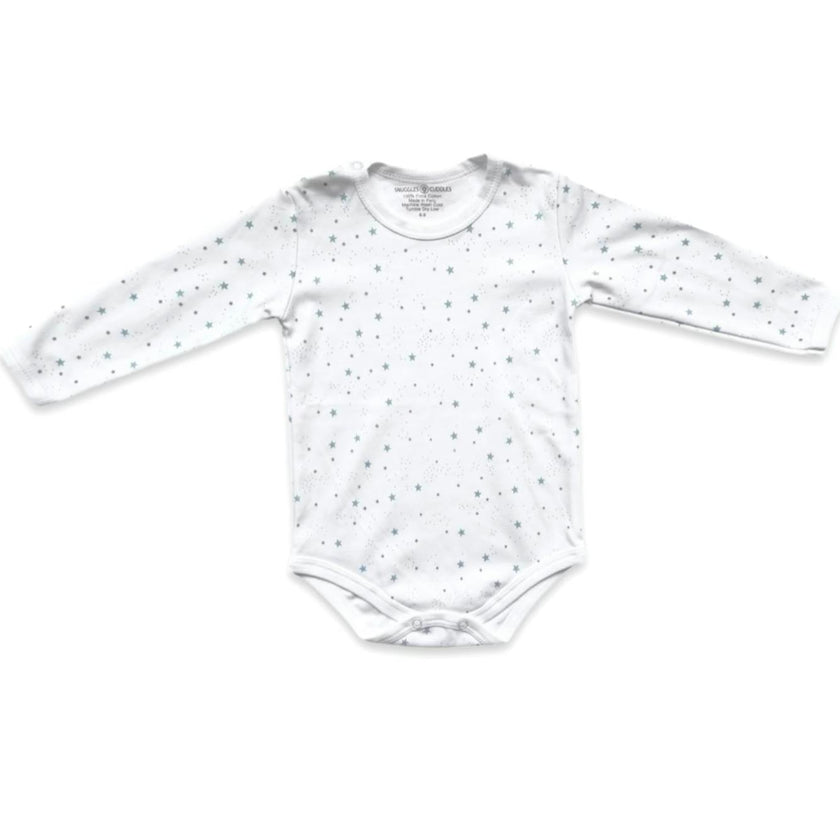 Stars Print Long Sleeve Bodysuit | 100% Peruvian Pima Cotton