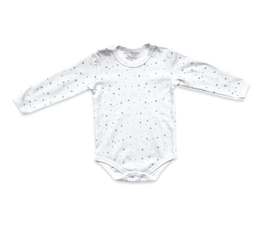 Stars Print Long Sleeve Bodysuit | 100% Peruvian Pima Cotton