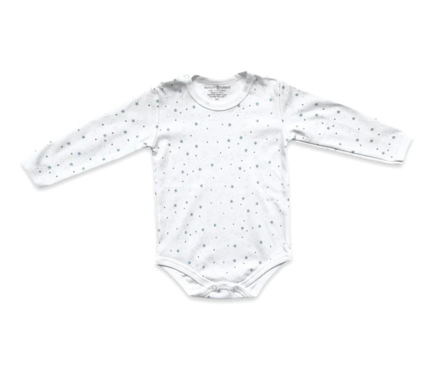 Stars Print Long Sleeve Bodysuit | 100% Peruvian Pima Cotton