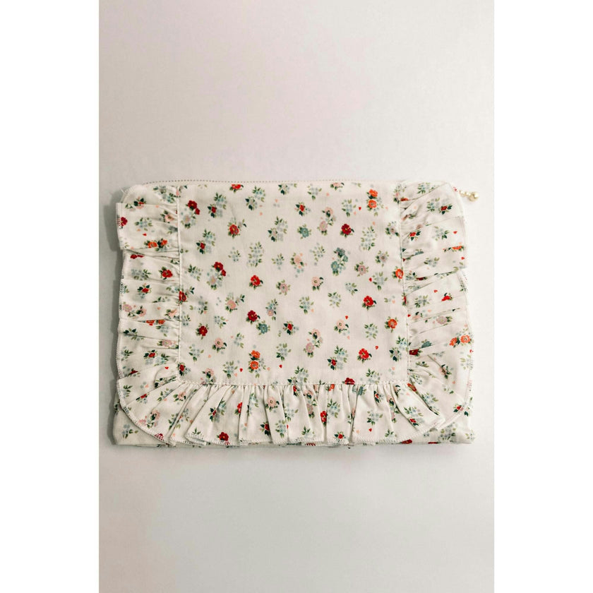 Petite Bouquet Timeless Floral Ruffle Zipper Pouch
