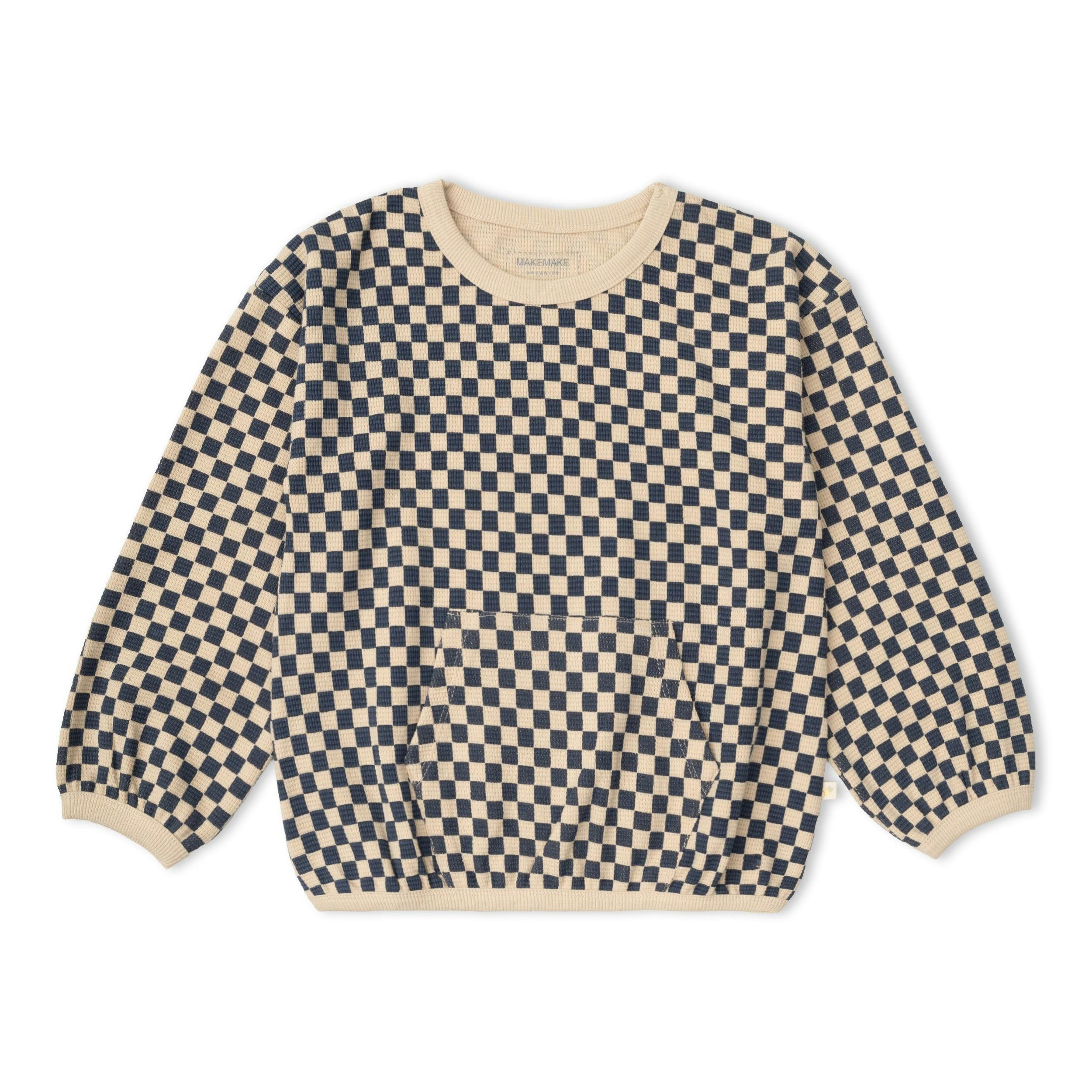 Organic Tee & Pant Slouch Set - Midnight Check