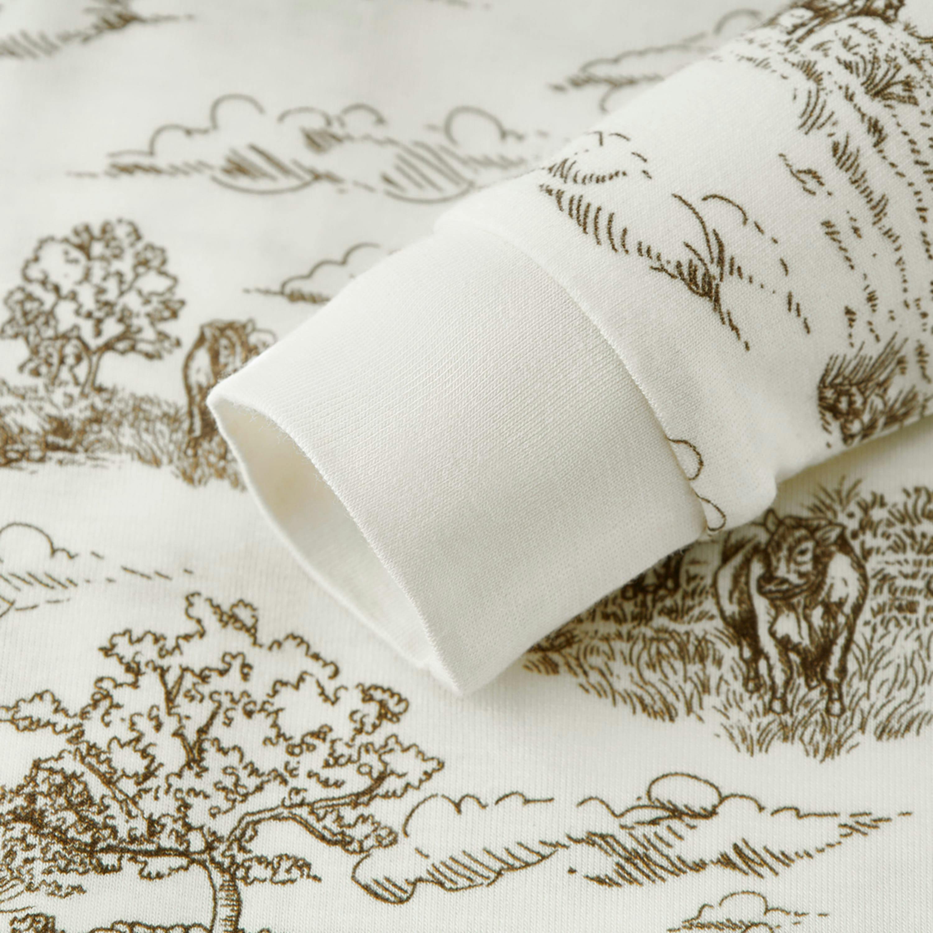Country Toile Luxe Stretch Zipper Pajama